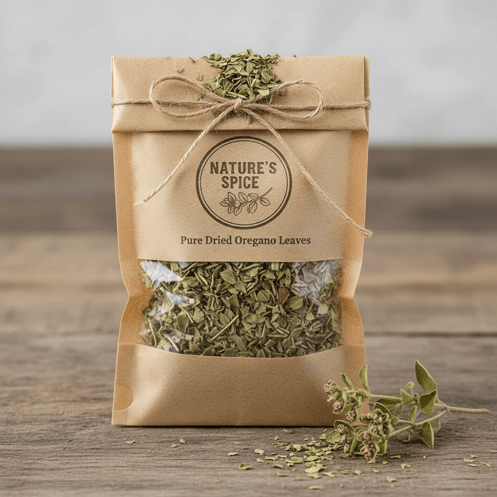 Packaged organic oregano ready to ship